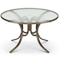 US Made 48" Round Dining Height Glass Top Folding Table